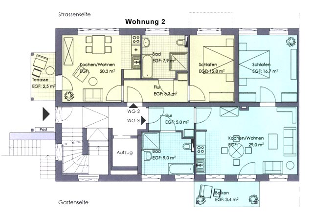 Seniorenresidenz Sebnitz, Grundriss Wohnung 2